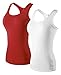 KEFITEVD Women's Fast Dry Compression Sports Workout High-Elasticity Tank Tops 2 Pack