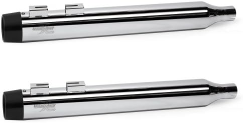 RC Components Chrome Blitz Black 4.0" Slip on Mufflers 1995-2016 Harley-Davidson Touring Models - RCX102C-04B
