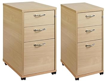 3 Drawer Slim Line Tall Under Desk Mobile Pedestals Amazon Co