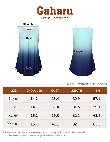 Gaharu Sleeveless Shirts For Women, Youth Summer Pleats Round Neck Tunic Blouse Relaxed Fit Soft and Cozy Flare Running Tank Top Blue,Large