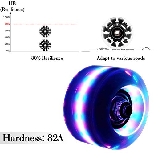 Light up Roller Skate Wheels with Bearings Luminous Quad Roller Skate