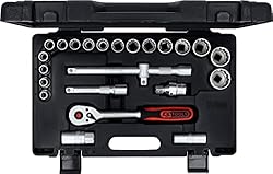 KS TOOLS 1/2" Socket Set, 24 pcs 12 Point