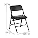 Flash Furniture Hercules Series Metal Folding Chairs for Parties and Weddings, Commercial Event Chairs with Padded Seats, 300-lb. Static Weight Capacity, Set of 4, Black