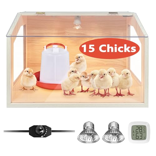 Photo 1 of Brooder Box for Chicks, 15 Chicken Brooder Box with 2 Heat Lamps, Chick Brooder for Small Animals, Chick/Duck/Quail/Hamster/Lizard, up to 15 Chicks
