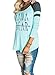 Ezcosplay Women's Colorblock Sleeve Crew Neck Mama Bear Print Casual Shirt Tops