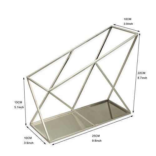 ArtsOnDesk Modern Art Magazine Holder st214 Stainless Steel Satin Finish Patent Applying for-File Holder Newspaper Book Brochure Rack Organizer Box Basket Christmas Thanksgiving Gift