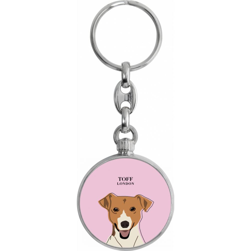 Toff London Beige Jack Russell Terrier Dog Head Keyring