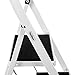 VonHaus Steel 2 Step Ladder Folding Portable Stool with 330lbs Capacity - Lightweight and Sturdy, White, 2 Step
