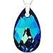 ROYAL CRYSTALS Luxe Blue Green 925 Sterling Silver Made with Imitation of Crystals Teardrop Pendant Necklace for Women,18