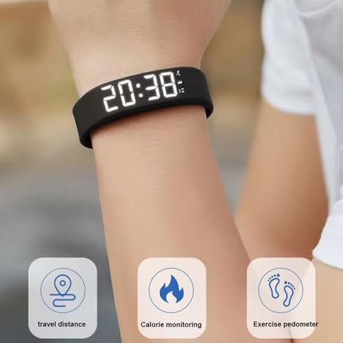 Alarm Clock Watch, Wake-Up Alarm, Silent Vibration Wake Up Wristband, Wearable Silent Alarm Clock with Adjustable Strap for Men and Women, 1Pcs Black