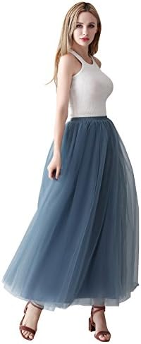 Women's A-line Pleated Petticoat Tulle Skirts Tutu Vintage Party Bridesmaids Princess Maxi Lolita Jupe Dress Prom Ball Gown