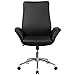 Flash Furniture Mid-Back Black LeatherSoft Executive Swivel Office Chair with Flared Arms