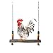 Vehomy Chicken Swing Natural Wooden Chicken Toy for Hens Handmade Bird Swing Bird Toy for Large Bird Parrot Hens Macaw Trainning