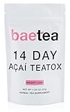 Baetea Acai Weight Loss Tea: Detox, Body Cleanse, Reduce Bloating, and Appetite Suppressant, 14 Day Acai Teatox, with Acai Berry, Goji Berry, Hibiscus Flower,1.23oz