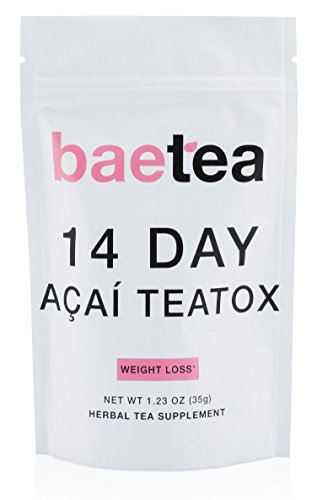 Baetea Acai Weight Loss Tea: Detox, Body Cleanse, Reduce Bloating, & Appetite Suppressant, 14 Day Acai Teatox, With Acai Berry, Goji Berry, Hibiscus Flower, Ultimate Way To Calm And Cleanse Your Body (867012000196)