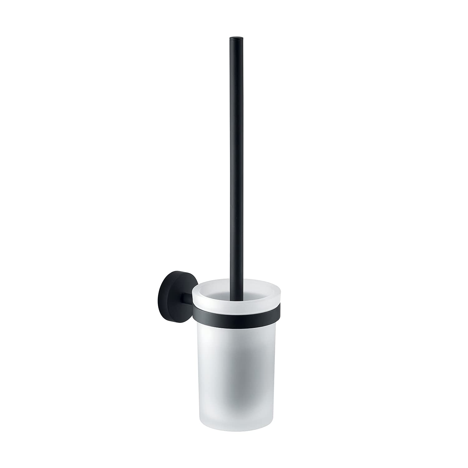 Gedy Eros WC Wall Toilet Brush, Glass, Black, 36.6 x 8.5 x 12 cm