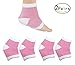 Healthcom 2 Pairs Spa Moisturising Silicone Gel Heel Socks Gel Lined Toeless Spa Socks for Dry Hard Cracked Skin Moisturizing Open Toe Comfy Recovery Socks,Pink