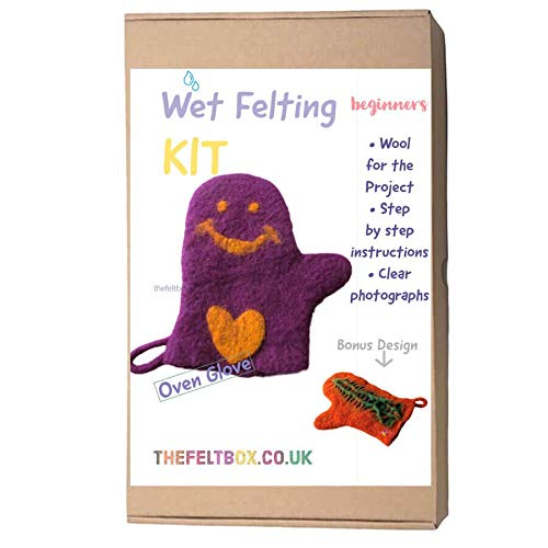 The Felt Box Wet Felting Kit Oven Glove. Easy - Wet Felting For Beginners.