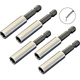 TEKPREM 1/4" Strong Magnetic Extension Bit Holder, 5 Pack Hex Shank Screwdriver 