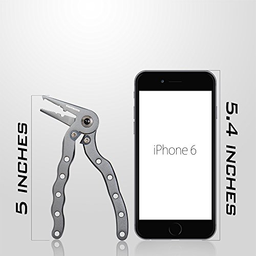 MadBite Falcon Angled Head Aluminum Fishing Pliers – Braid Cutters - Hook Remover - Line Cutter – Snap Ring Plier - Spring Loaded Super Sharp Tungsten Carbide Cutters - Thumbnail 3