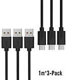 Type C Cable, YOOTECH [3-Pack] 3.3ft/1m USB Type C to Type A Cable for Samsung Galaxy S8,S8 plus ,Google Pixel/Pixel XL, Nexus 6p/5X,LG G6
