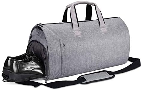 DESPERT Suit Bag,Suit Travel Bag Carrier Luggage Convertible into Duffel Bag for Men Flight Overnight Weekend,Collapsible Wrinkle Prevention Business Suit Cover Storage Bag (Grey)