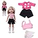 BBTOYS 14inch Outfit Doll Clothes - Including 4sets of Complete Doll Costume + 1 Pair of Hair Terry +1 Hair Band +1 Bracelet Accessories fit American Girl Wellie Wishers Doll
