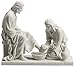 Jesus Christ Washing His Disciple's Feet Statue Sculpture Figurine White Finish