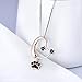 DAOCHONG Sterling Silver Forever Love Animal Heart Pendant Snowflake Necklace for Women Wife Daughter Loved One Graduation Gift, 18-24 Inches (Dog puppy paw)
