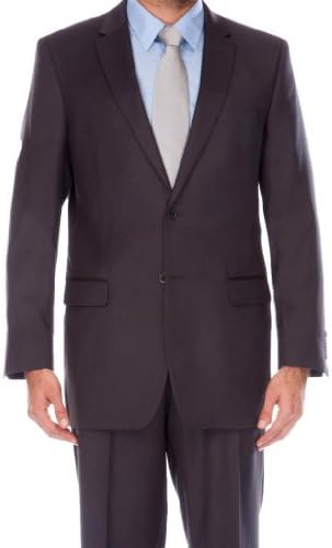 Angelo Rossi Men's Tone on Tone 2 Button Modern Fit Suit 34R Charcoal