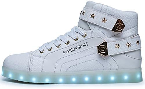 xi wei hu USB Chargeable High-Tops Light up LED Shoes Glowing Sneakers