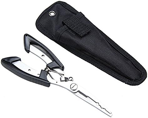 TopEUR Fishing Pliers Crimp Fishing Scissors Gear Hook Removers Fishing Tools Fishing Flier Pliers Multipurpose Stainless Steel Tools