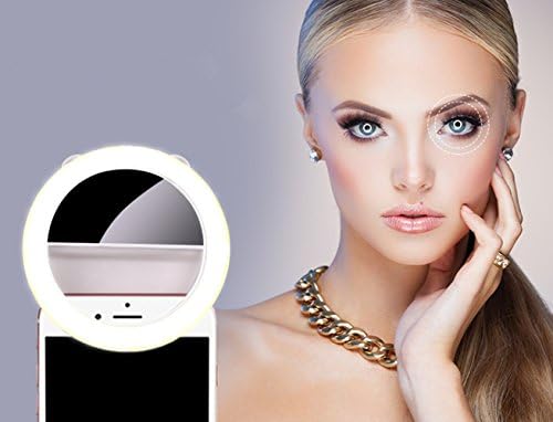 Rechargeable Selfie Light,Selfie Ring Light for Phone Camera Photography Video - 2 Gears Dimming,Selfie LED Camera Light [40 LED] for iPhone iPad Sumsung Galaxy Photography Phones (White)