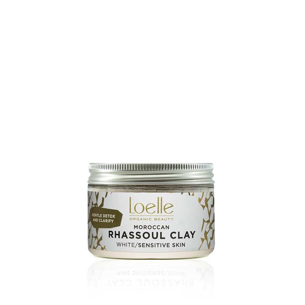 Loelle - Pure White Clay Powder, Natural Remedy Against Acne and Blackheads on Sensitive Skin - Organic Clay for Oily Hair - Purifying Face Mask - Rhassoul Clays Made in Morocco (150g)