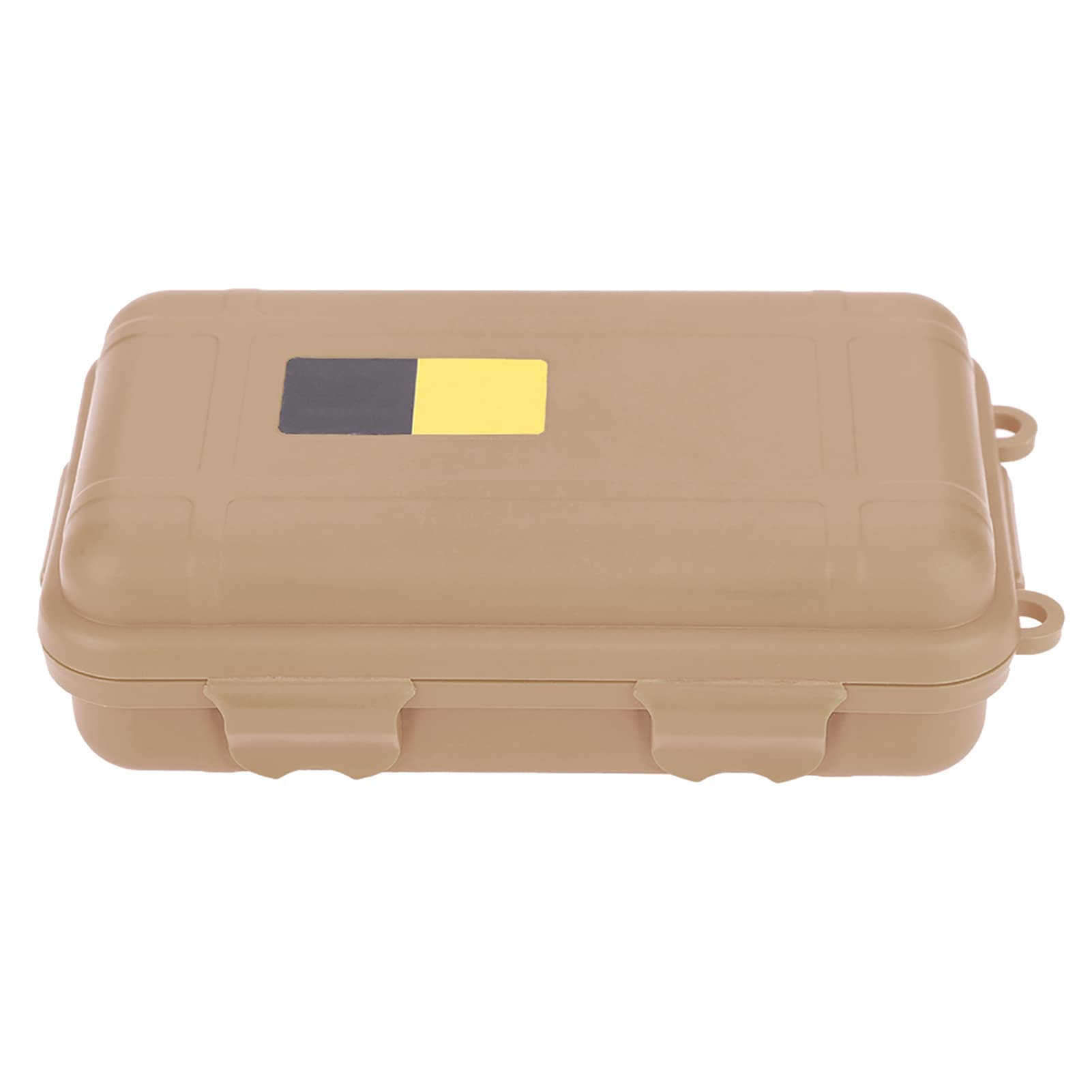 Alomejor Storage Case Outdoor Survival Container Box Sealed Box Dustproof Pressure-Proof Waterproof for Camping Hiking(L-Tan)