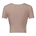 VETIOR Date Night Tops for Women Women's Deep V Neck Short Sleeve Unique Cross Wrap Slim Fit Crop Tops M Camel
