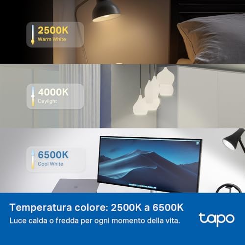 L430P Lampadina Alexa P45 Multicolore Lampadina Smart, Ultra-Dimmerabile, 2500-6500K, Sync Musica, Illuminazione Automatica del Bioritmo, Programazione & Timer, Controllo da App, Alexa e Google