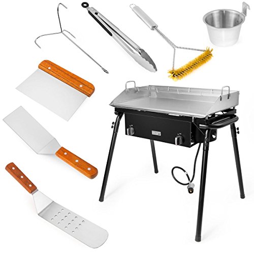 Outdoor Camping Propane Griddle Stove Tools Set 20 PSI Regulator Griddle Pan Griddle Tools w/Storage Bag - Thumbnail 3