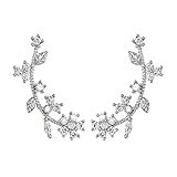 OKAJEWELRY 925 Sterling Silver Post Cubic Zircon Flower Ear Sweep Wrap Cuff Earrings