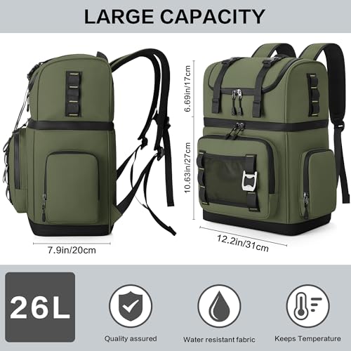 YOUNGOA Mochila Nevera Isotermica Grande, Doble Capa Impermeable Mochila Termica, Bolsa Picnic A Prueba de Fugas