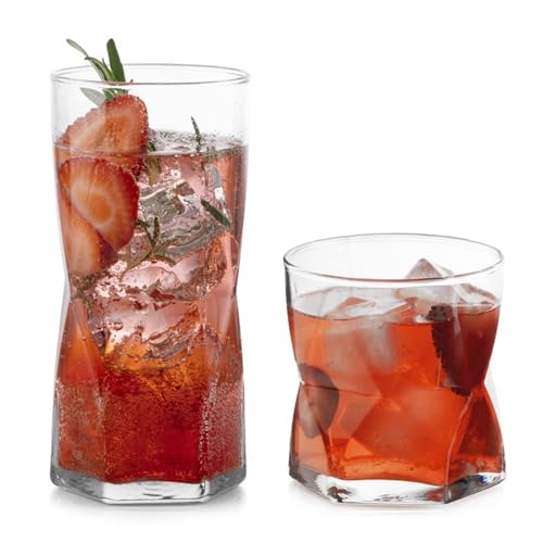 Photo 1 of Libbey Rhombus 16-Piece Tumbler and Rocks Glass Set