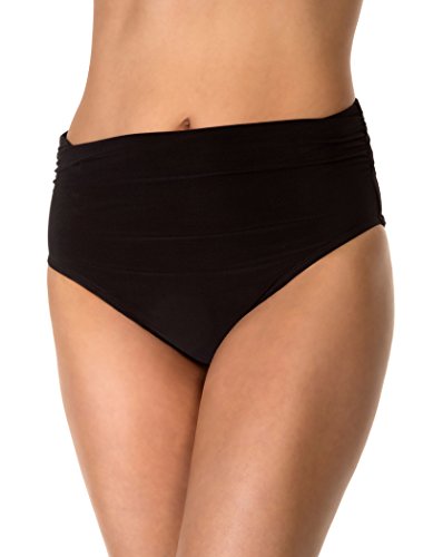 Magicsuit Women's Jersey Shirred Breif Swim Bottom, Black, 10