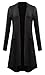 Women Plus Size Open Front Lightweight High Low Drape Cardigan with Pockets 2X-Large Black