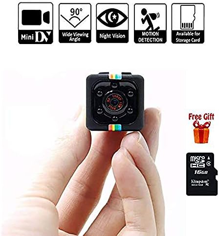 Mini Spy Hidden Camera-1080P Portable Survelliance Security Camera Nanny Cam with Night Vision/Motion Detection /420mAh Battery for Home and Office,Indoor/Outdoor BONUS 16GB SD Card