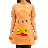 Willtoo® Women Waterproof Cartoon Kitchen Apron With Pockets (Yellow)