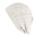 Senchanting Women Girl Slouchy Knit Beret Beanie Hat Cap (White)