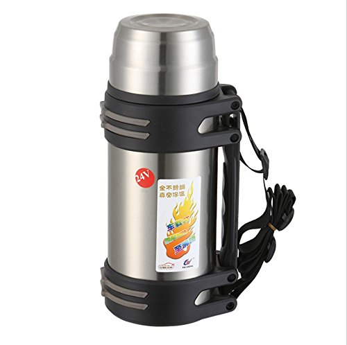 Click Here to See More Images Car Electric Cup Heating Cup Stainless Steel 100W 12V Car Vacuum Cup 850ml (Color : True color)