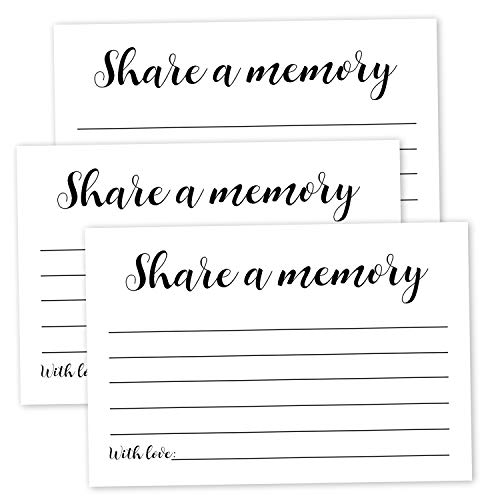50 Pack Share a Memory Cards, Share a Memory Card for Funeral, Birthday, Retirement, Anniversary, Wedding, Celebration of life, Going Away Party Decorations, 4x6 Inch