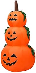 Tangkula 6 Ft Halloween Inflatable LED 3 Pumpkins