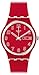 Swatch Unisex GW705 Poppy Field Analog Display Quartz Red Watch